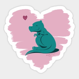 Tiny t-rex loves you Sticker